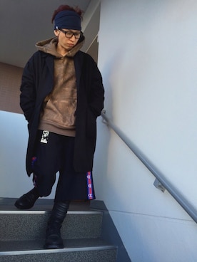 「off white（オフホワイト）のアイテム（テーラードジャケット）」を使った、maruさん（メンズ・167cm）の冬コーディネート