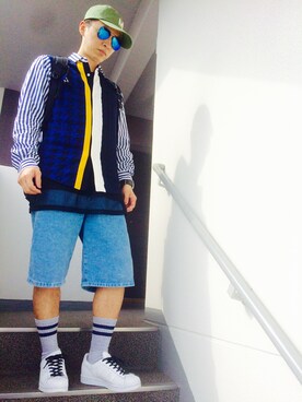 「adidas Originals（アディダスオリジナルス）のアイテム（スニーカー、ホワイト系）」を使った、maruさん（メンズ・167cm）の春コーディネート