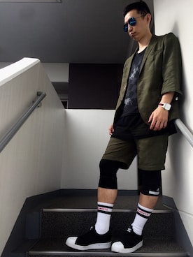 「adidas Originals（アディダスオリジナルス）のアイテム（スニーカー、ブラック系）」を使った、maruさん（メンズ・167cm）の春コーディネート