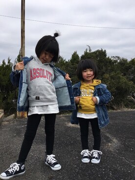 「RADCHAP（ラッドチャップ）のアイテム（スウェット）」を使った、ともさん（キッズ・90cm）の冬コーディネート
