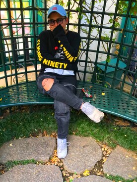 「FNTY（フライングナインティ）のアイテム」を使った、みっつーさん（メンズ・186cm）の夏コーディネート