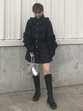 「Little sunny bite（リトルサニーバイト）のアイテム（ワンピース/ドレス）」を使った、senzaki sayaさん（レディース・158cm）の冬コーディネート