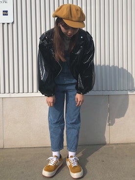 「STYLENANDA（スタイルナンダ）のアイテム（オールインワン・サロペット）」を使った、senzaki sayaさん（レディース・158cm）の冬コーディネート
