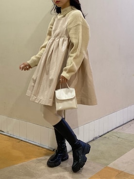 「Little sunny bite（リトルサニーバイト）のアイテム（ワンピース/ドレス）」を使った、senzaki sayaさん（レディース・158cm）の冬コーディネート