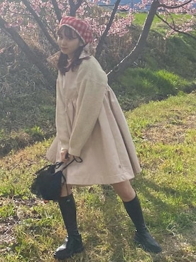 「Little sunny bite（リトルサニーバイト）のアイテム（ワンピース/ドレス）」を使った、senzaki sayaさん（レディース・158cm）の春コーディネート