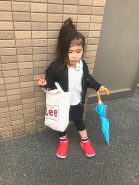 「アイテム（トートバッグ）」を使った、つんださん（キッズ・90cm）の春コーディネート