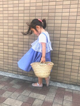 「Pyu Pyu（ピュピュ）のアイテム」を使った、つんださん（キッズ・90cm）の夏コーディネート