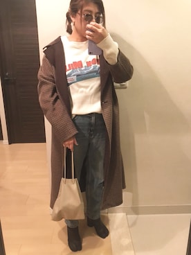 「PLST（プラステ）のアイテム（その他アウター）」を使った、つんださん（レディース・155cm）の冬コーディネート