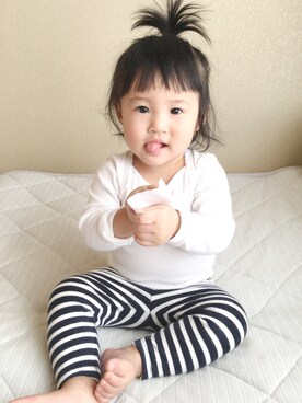 「PETIT BATEAU（プチバトー）のアイテム（アンダーウェア）」を使った、miruさん（キッズ・70cm）の冬コーディネート