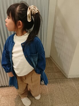 「BREEZE（ブリーズ）のアイテム（デニムジャケット）」を使った、R.さん（キッズ・100cm）の春コーディネート
