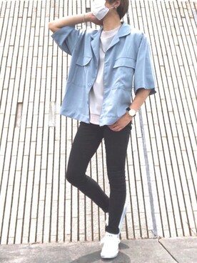 「UNIQLO（ユニクロ）のWOMEN ウルトラストレッチジーンズ（デニムパンツ）」を使った、やーまんさん（メンズ・170cm）の夏コーディネート