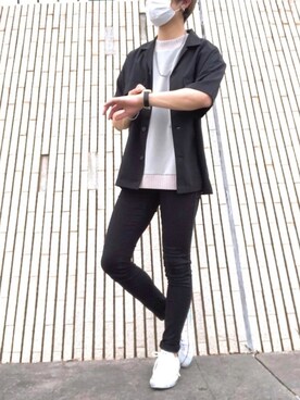 「UNIQLO（ユニクロ）のWOMEN ウルトラストレッチジーンズ（デニムパンツ）」を使った、やーまんさん（メンズ・170cm）の夏コーディネート