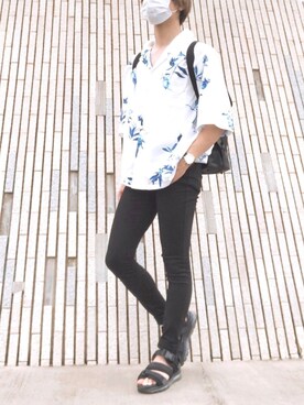 「UNIQLO（ユニクロ）のWOMEN ウルトラストレッチジーンズ（デニムパンツ）」を使った、やーまんさん（メンズ・170cm）の夏コーディネート