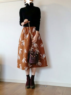 「無地党」｜「アイテム（アクセサリー）」を使った、nogmogさん（レディース・164cm）の冬コーディネート