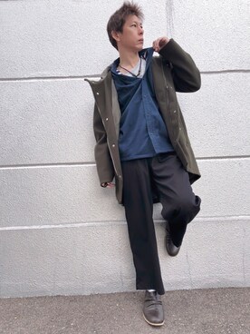 「BACK NUMBER（バックナンバー）のアイテム（モッズコート）」を使った、しょう🐤🐦🐧しばらく休みますさん（メンズ・173cm）の秋コーディネート