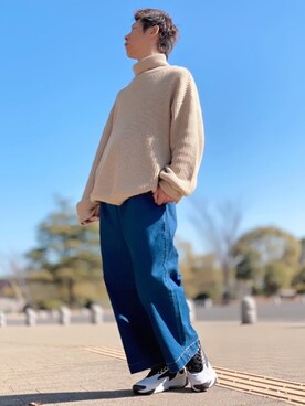「classicalelf（クラシカルエルフ）のアイテム（ニット/セーター）」を使った、しょう🐤🐦🐧しばらく休みますさん（メンズ・173cm）の冬コーディネート