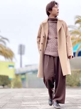 「COMME CA ISM（コムサイズム）のアイテム（その他アウター）」を使った、しょう🐤🐦🐧しばらく休みますさん（メンズ・173cm）の冬コーディネート