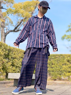 「ROOPTOKYO（ループトウキョウ）のアイテム（キャップ）」を使った、しょう🐤🐦🐧しばらく休みますさん（メンズ・173cm）の春コーディネート