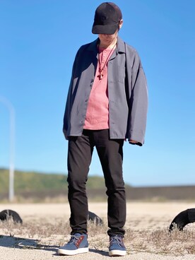 「ROOPTOKYO（ループトウキョウ）のアイテム（キャップ）」を使った、しょう🐤🐦🐧しばらく休みますさん（メンズ・173cm）の春コーディネート