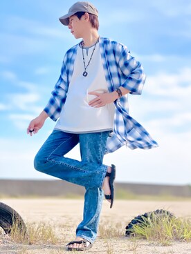 しょう🐤🐦🐧しばらく休みますさん（メンズ・173cm）の夏コーディネート