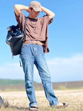 「revertical（リバーティカル）のアイテム」を使った、しょう🐤🐦🐧しばらく休みますさん（メンズ・173cm）の夏コーディネート