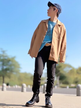 「London Denim（ロンドンデニム）のアイテム」を使った、しょう🐤🐦🐧しばらく休みますさん（メンズ・173cm）の秋コーディネート