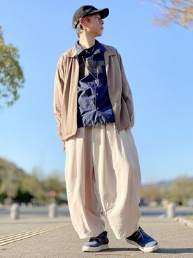 「ROOPTOKYO（ループトウキョウ）のアイテム（帽子）」を使った、しょう🐤🐦🐧しばらく休みますさん（メンズ・173cm）の秋コーディネート