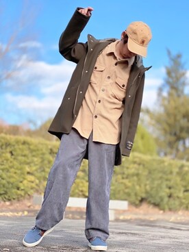 「BACK NUMBER（バックナンバー）のアイテム（モッズコート）」を使った、しょう🐤🐦🐧しばらく休みますさん（メンズ・173cm）の冬コーディネート
