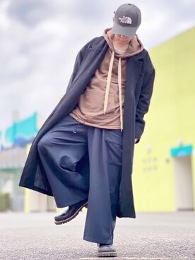 「unrelaxing（アンリラクシング）のアイテム（チェスターコート）」を使った、しょう🐤🐦🐧しばらく休みますさん（メンズ・173cm）の冬コーディネート