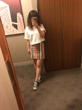 「H&M（エイチ・アンド・エム）のアイテム（スカート）」を使った、☻さん（レディース・158cm）の夏コーディネート