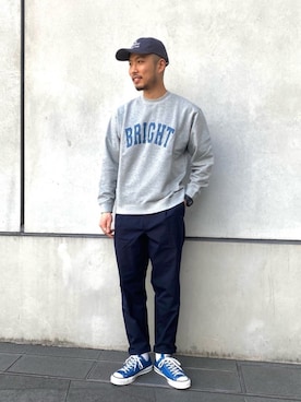 「ネイビー×グレー」｜シュンイチさん（メンズ・178cm・20代）の冬コーディネート