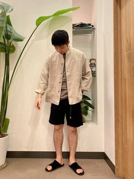 「グラミチ」｜「アイテム（カバーオール）」を使った、シュンイチさん（メンズ・178cm）の春コーディネート