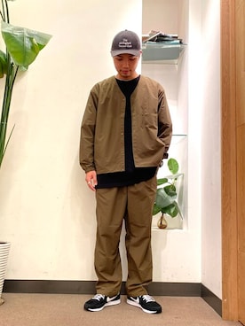 「BURLAP OUTFITTER（バーラップアウトフィッター）のアイテム（ブルゾン）」を使った、シュンイチさん（メンズ・178cm）の夏コーディネート