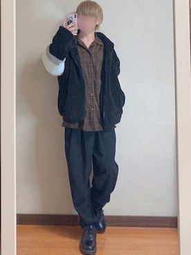 「G.O.C（ジーオーシー）のアイテム（ブルゾン）」を使った、ユノさん（メンズ・165cm）の冬コーディネート