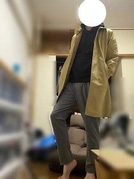 「アイテム（ステンカラーコート）」を使った、ぽんさん（メンズ・174cm・20代）の春コーディネート