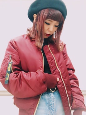 「Dr. Martens（ドクターマーチン）のアイテム（ジャケット/アウター）」を使った、SON i(ソンイ)さん（レディース・158cm）の冬コーディネート