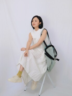 「initial（イニシャル）のアイテム（バッグ）」を使った、m i aさん（レディース・170cm）の夏コーディネート