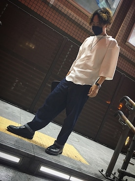 「PATRICK COX（パトリック・コックス）のアイテム（シューズ）」を使った、SHINJIROさん（メンズ・171cm）の夏コーディネート