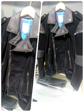 「DIESEL（ディーゼル）のアイテム（ライダースジャケット）」を使った、wear8176516(アイテム記録用)さん（メンズ・175cm）の冬コーディネート