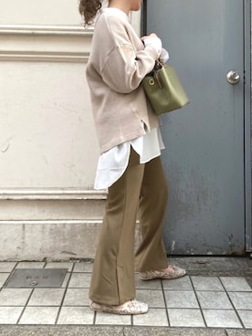 「アイテム（バレエシューズ）」を使った、みず・チャンさん（レディース・157cm）の春コーディネート