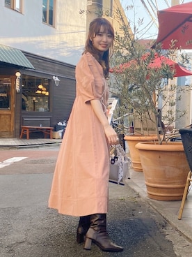 ワンピース ドレス オレンジ 橙色系 コーディネート Zozotown