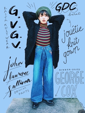 「GEORGE COX（ジョージコックス）のアイテム」を使った、中田クルミさん（レディース・168cm）の冬コーディネート
