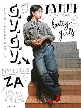 中田クルミさん（レディース・168cm）の冬コーディネート