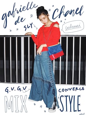 「CONVERSE ADDICT（コンバースアディクト）のアイテム（シューズ）」を使った、中田クルミさん（レディース・168cm）の春コーディネート