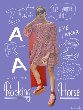 「HLNA（エイチエルエヌエー）のアイテム」を使った、中田クルミさん（レディース・168cm）の夏コーディネート