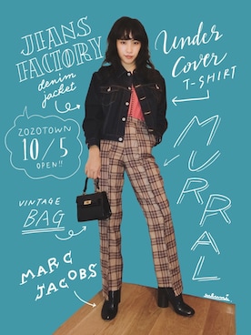 「MURRAL（ミューラル）のアイテム（パンツ）」を使った、中田クルミさん（レディース・168cm）の秋コーディネート