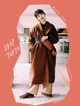 「UNIF（ユニフ）のアイテム（トップス）」を使った、中田クルミさん（レディース・168cm）の秋コーディネート