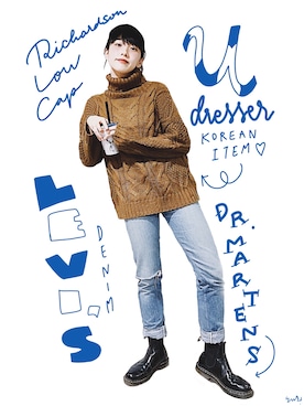 中田クルミさん（レディース・168cm）の秋コーディネート