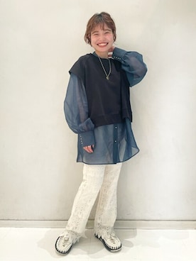 「JOURNAL STANDARD（ジャーナルスタンダード）のアイテム（ベスト）」を使った、moriさん（レディース・148cm）の春コーディネート