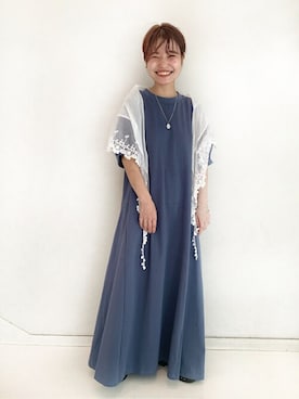 「アイテム（ストール/ショール）」を使った、moriさん（レディース・148cm）の夏コーディネート